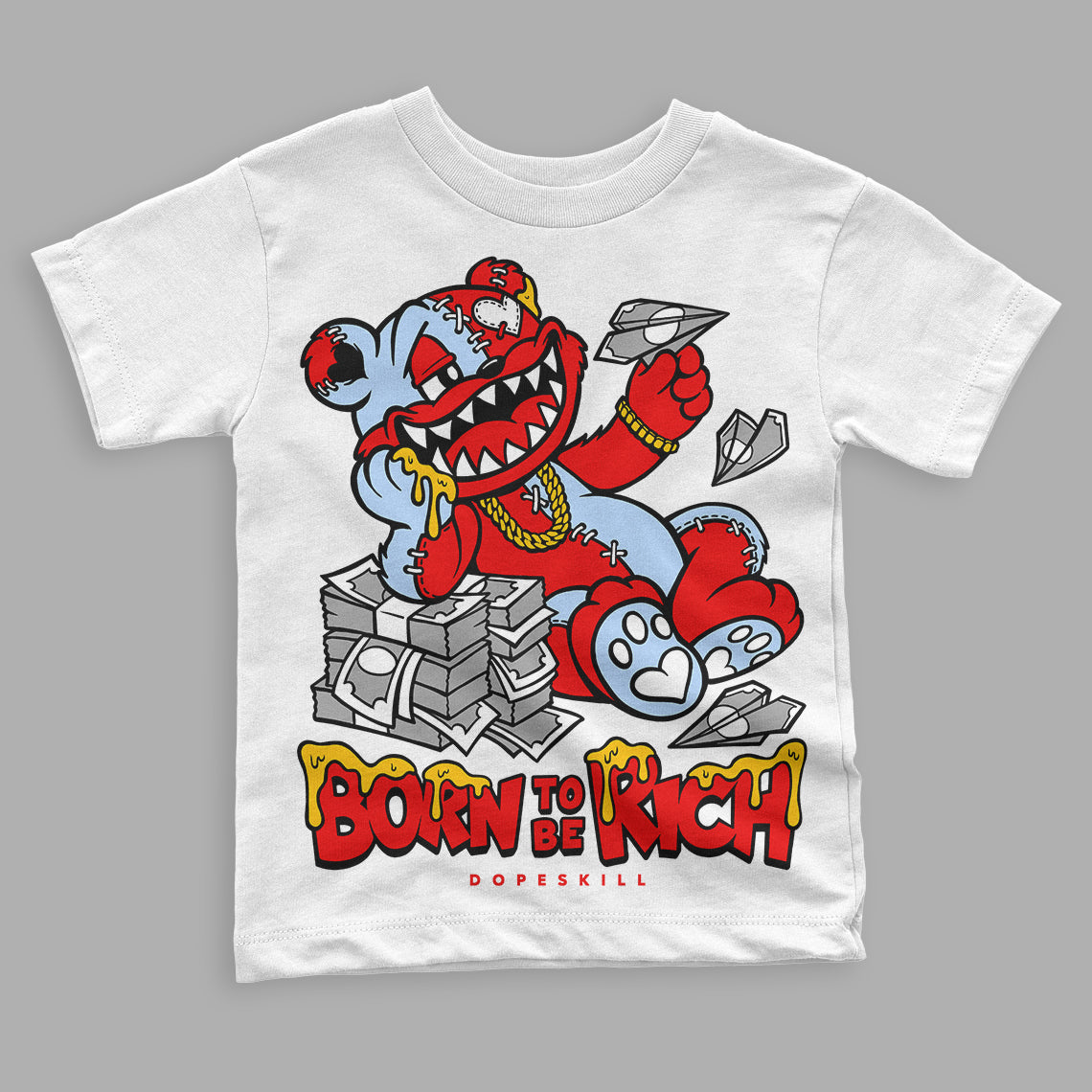 Cherry 11s  superstreetwear Toddler Kids T-shirt Born To Be Rich Graphic