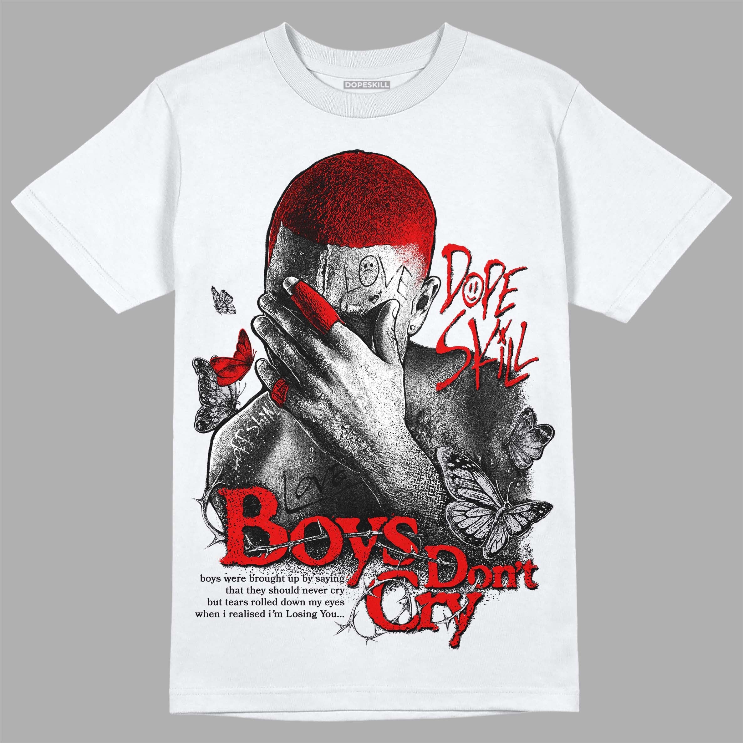 Red Cement 4S superstreetwear T-Shirt Boys Don't Cry Graphic