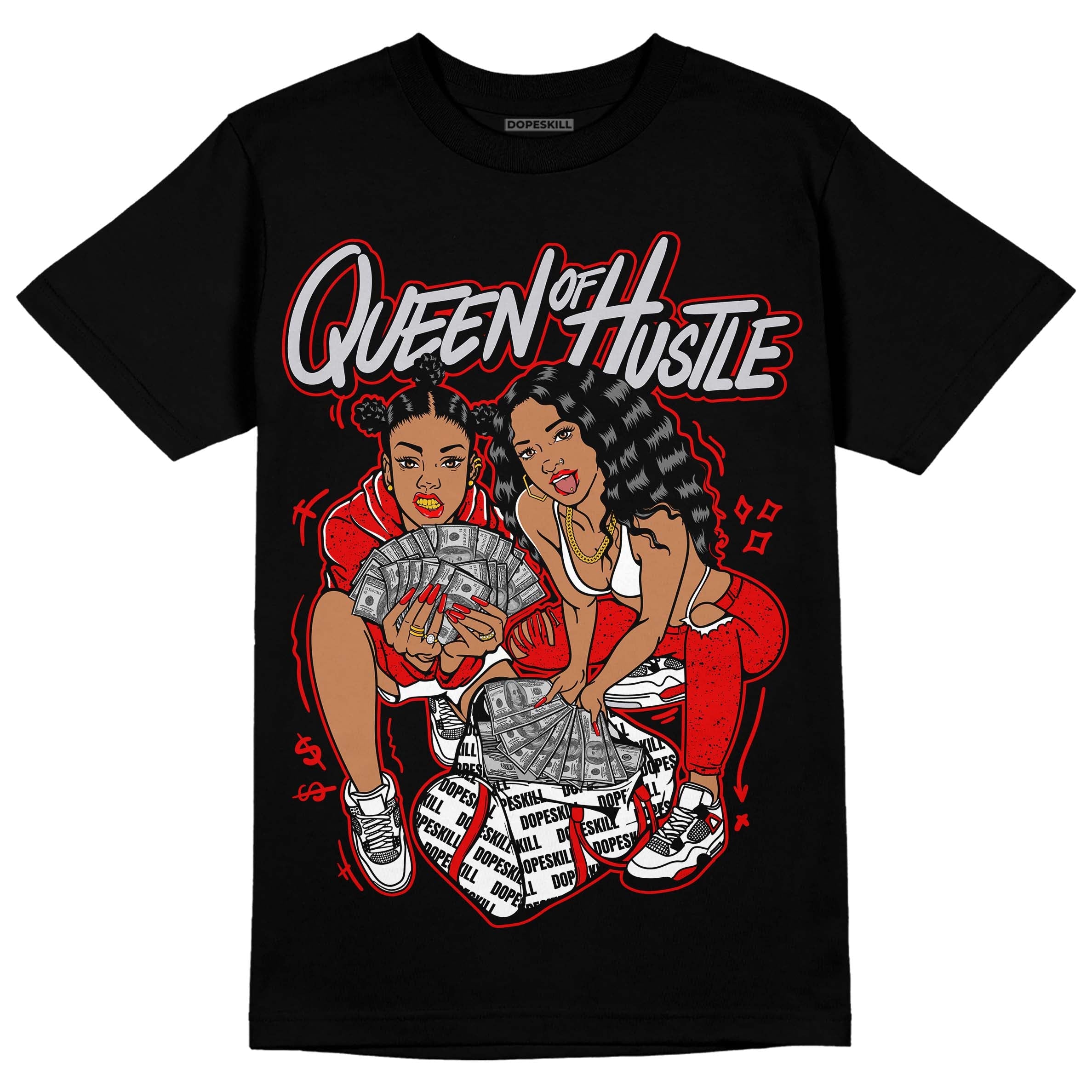 Red Cement 4S superstreetwear T-Shirt Queen Of Hustle Graphic