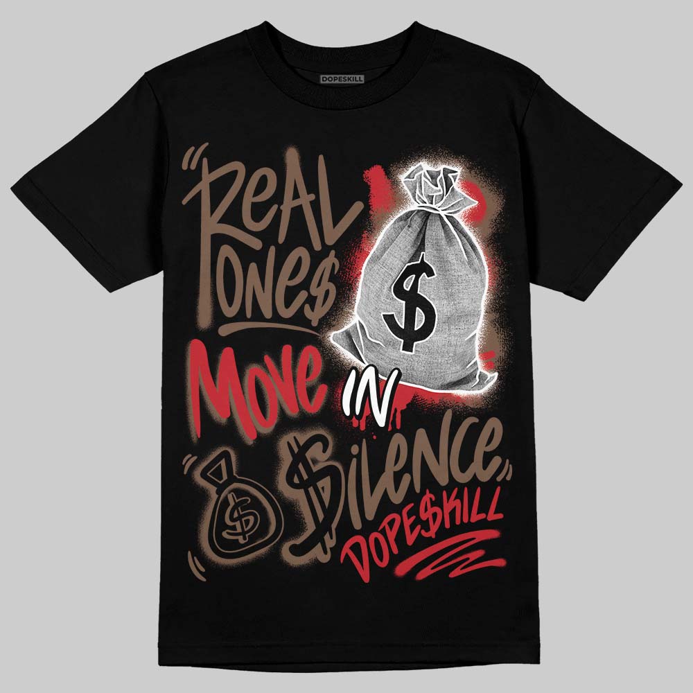 Olive 9s superstreetwear T-Shirt Real Ones Move In Silence Graphic