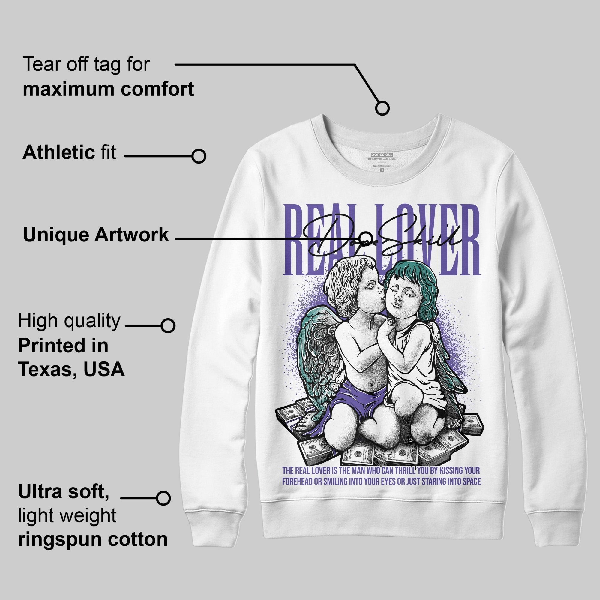 Grape 5s superstreetwear Sweatshirt Real Lover Graphic