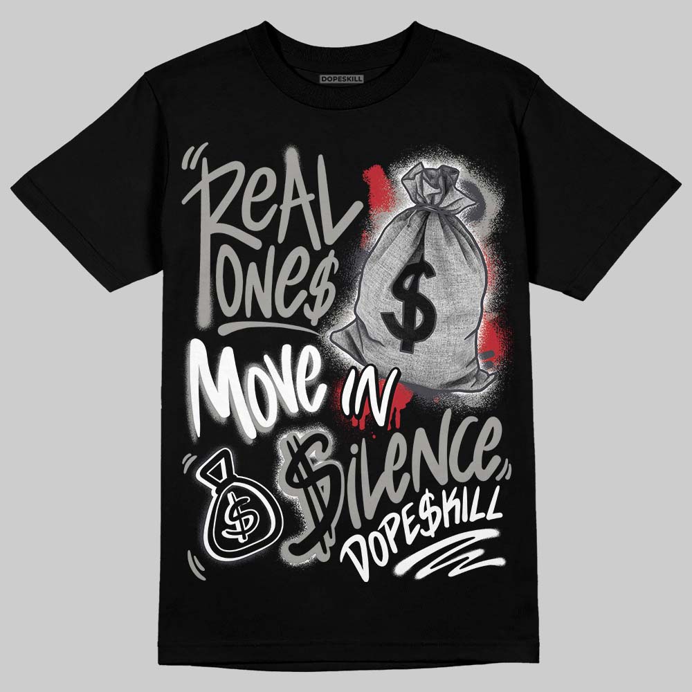 Black Cat 3s superstreetwear T-Shirt Real Ones Move In Silence Graphic