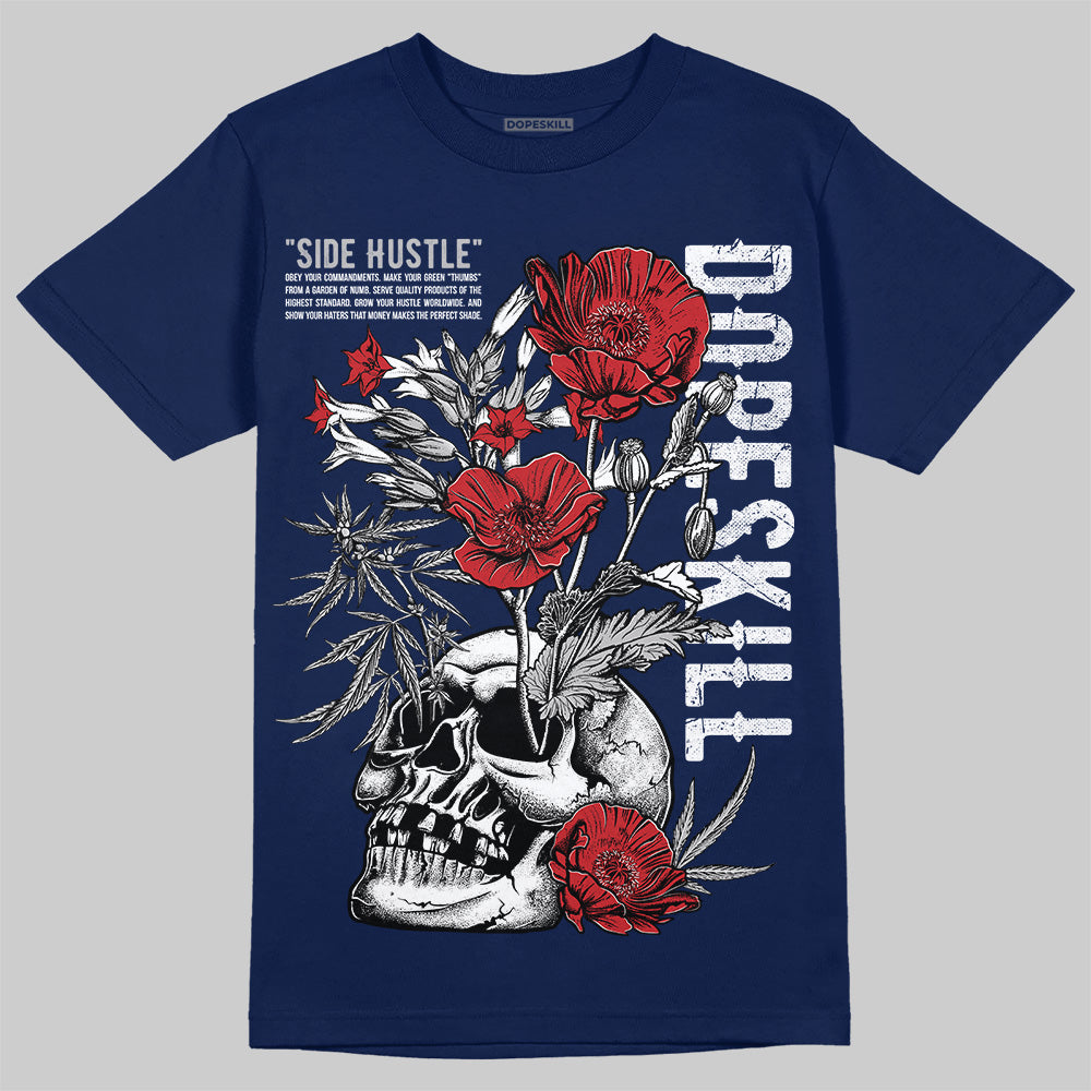 Summit White Navy 4s superstreetwear T-Shirt Side Hustle Graphic