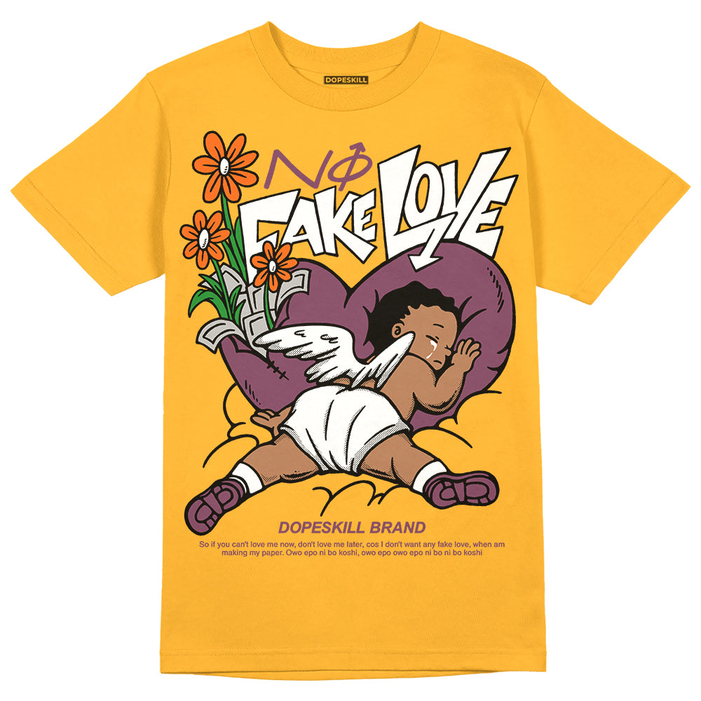 Brotherhood 1s High OG superstreetwear University Gold T-shirt No Fake Love Graphic