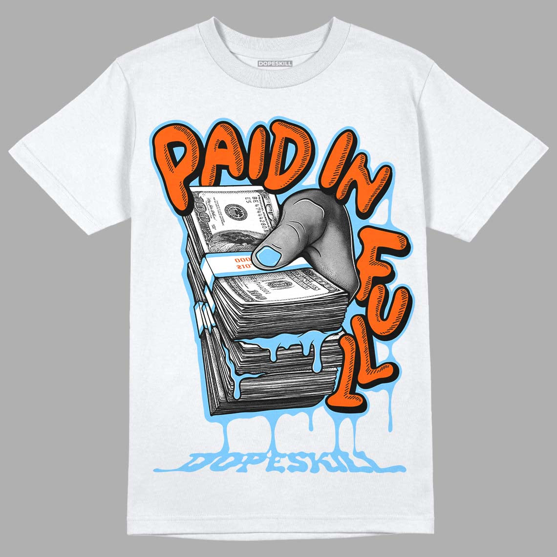 Dunk Low Futura University Blue superstreetwear T-Shirt Paid In Full Graphic