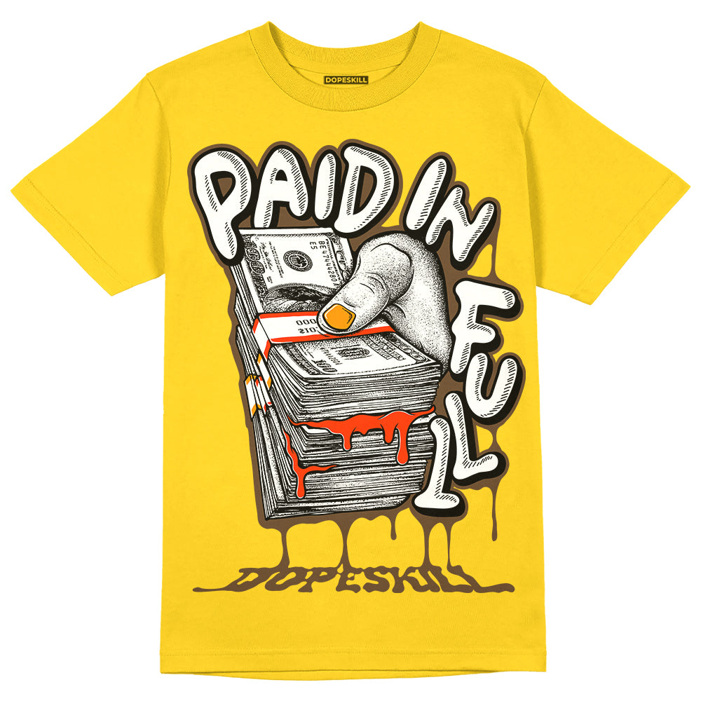 Yellow Ochre 6s superstreetwear Yellow T-shirt Paid In Full Graphic