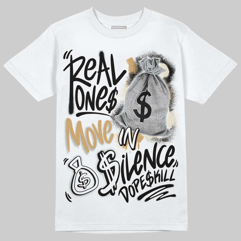 Reverse Metallic 5s superstreetwear T-Shirt Real Ones Move In Silence Graphic