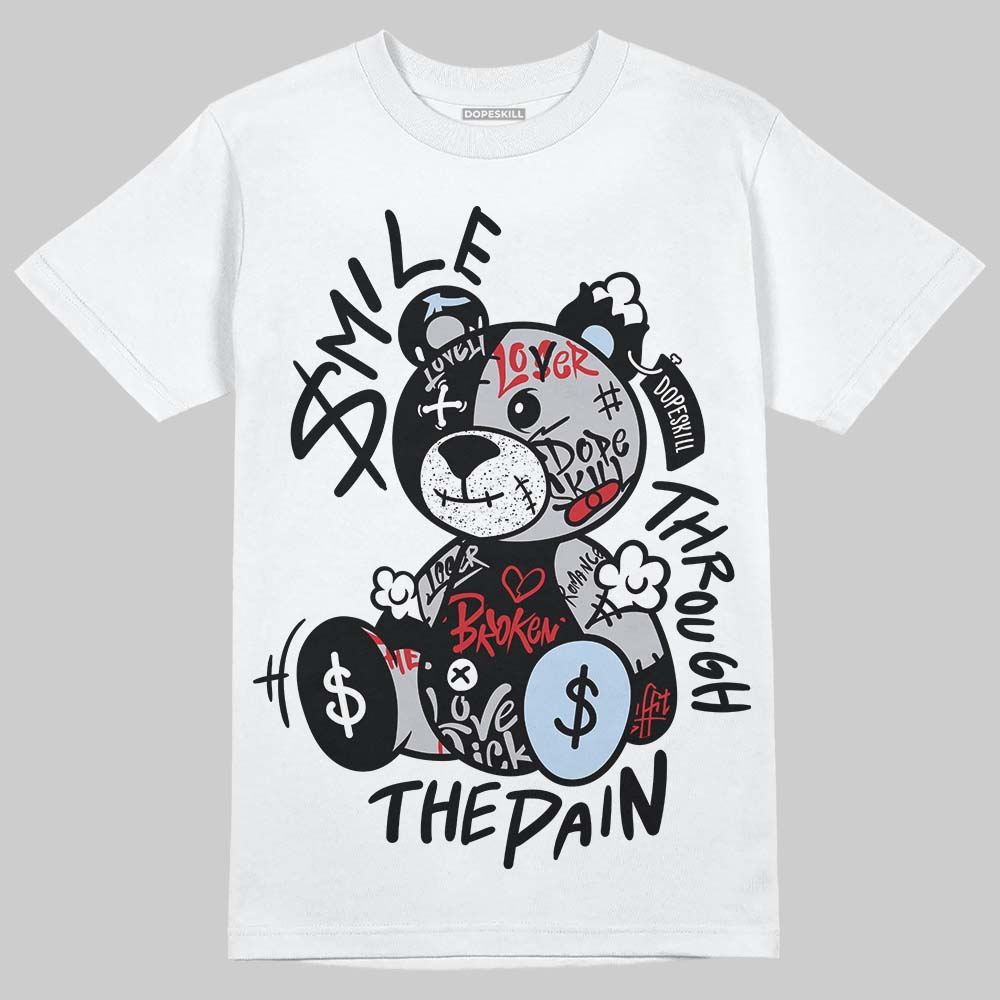 Black Metallic Reimagined 5s superstreetwear T-Shirt Smile Through The Pain Graphic