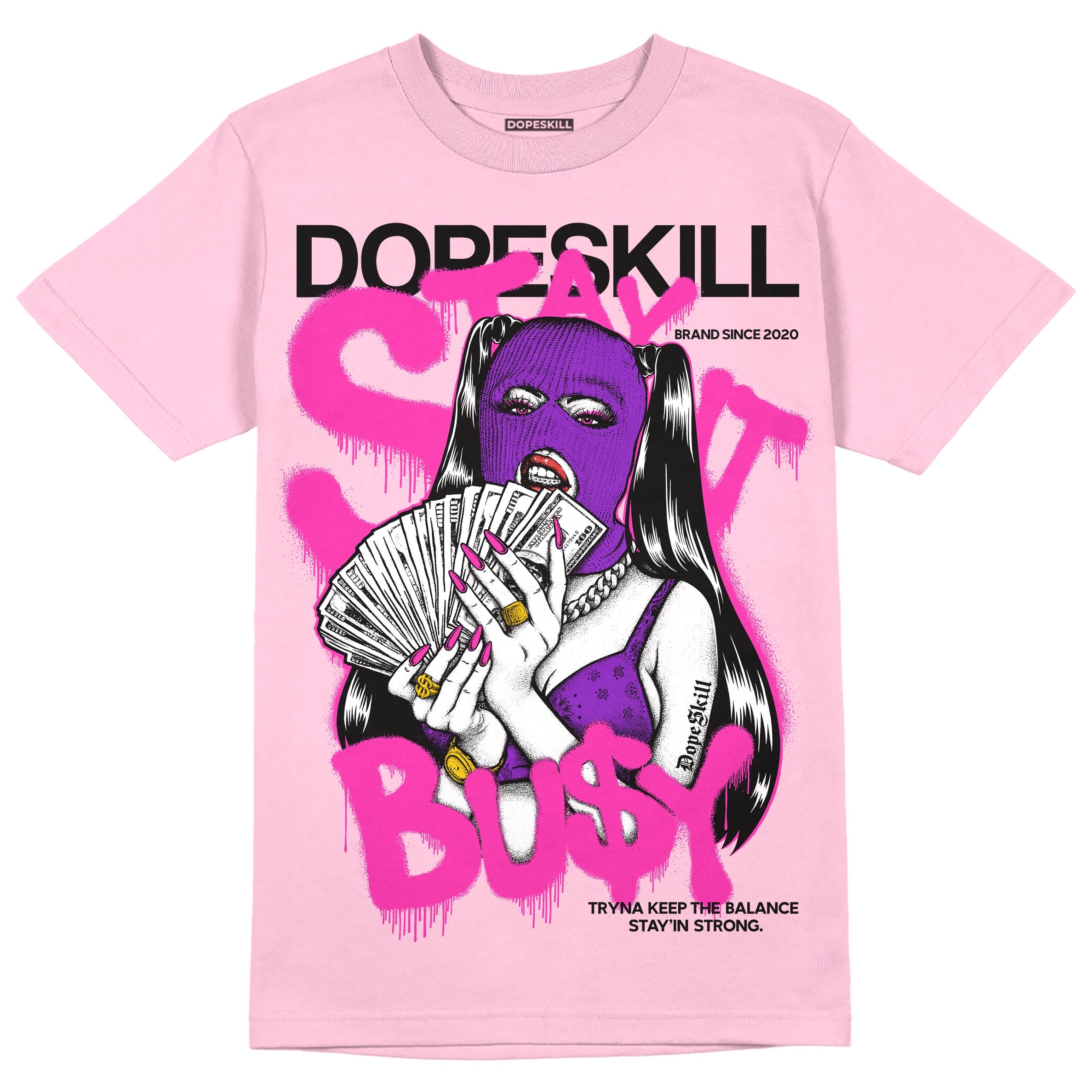 Pink Collection superstreetwear Pink T-shirt Stay It Busy Graphic