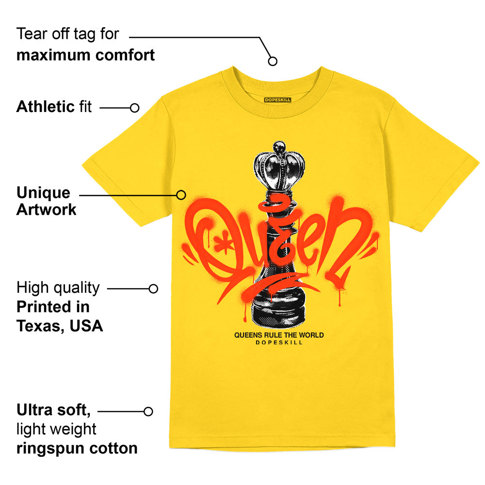 Yellow Ochre 6s superstreetwear Yellow T-shirt Queen Chess Graphic