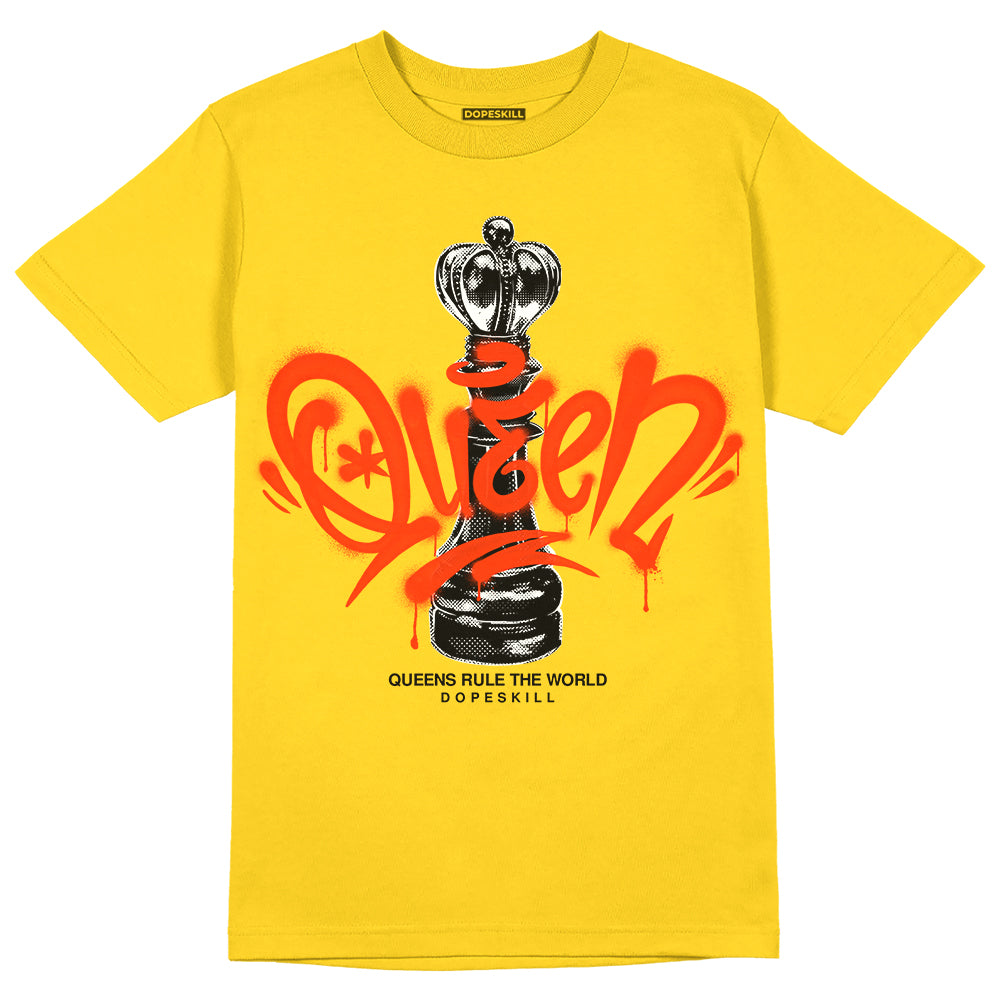Yellow Ochre 6s superstreetwear Yellow T-shirt Queen Chess Graphic