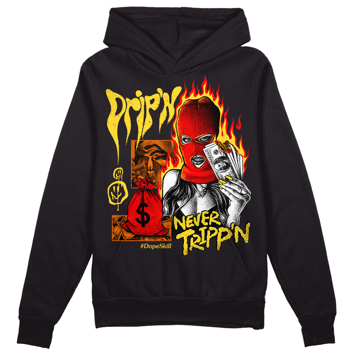 Black Tour Yellow AJ 4 Thunder superstreetwear Hoodie Sweatshirt Drip'n Never Tripp'n Graphic
