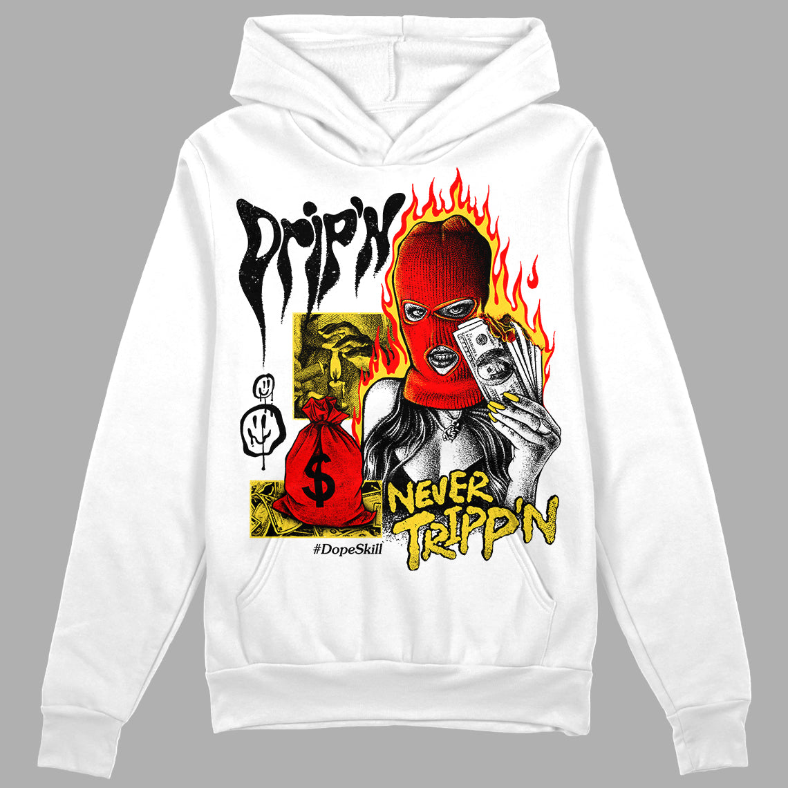 Black Tour Yellow AJ 4 Thunder superstreetwear Hoodie Sweatshirt Drip'n Never Tripp'n Graphic