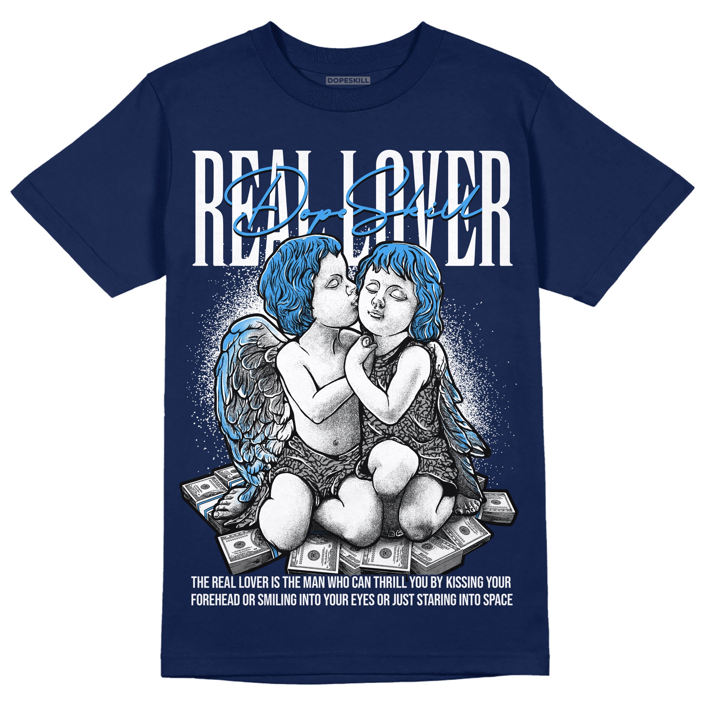 Midnight Navy 3s superstreetwear Navy T-shirt Real Lover Graphic