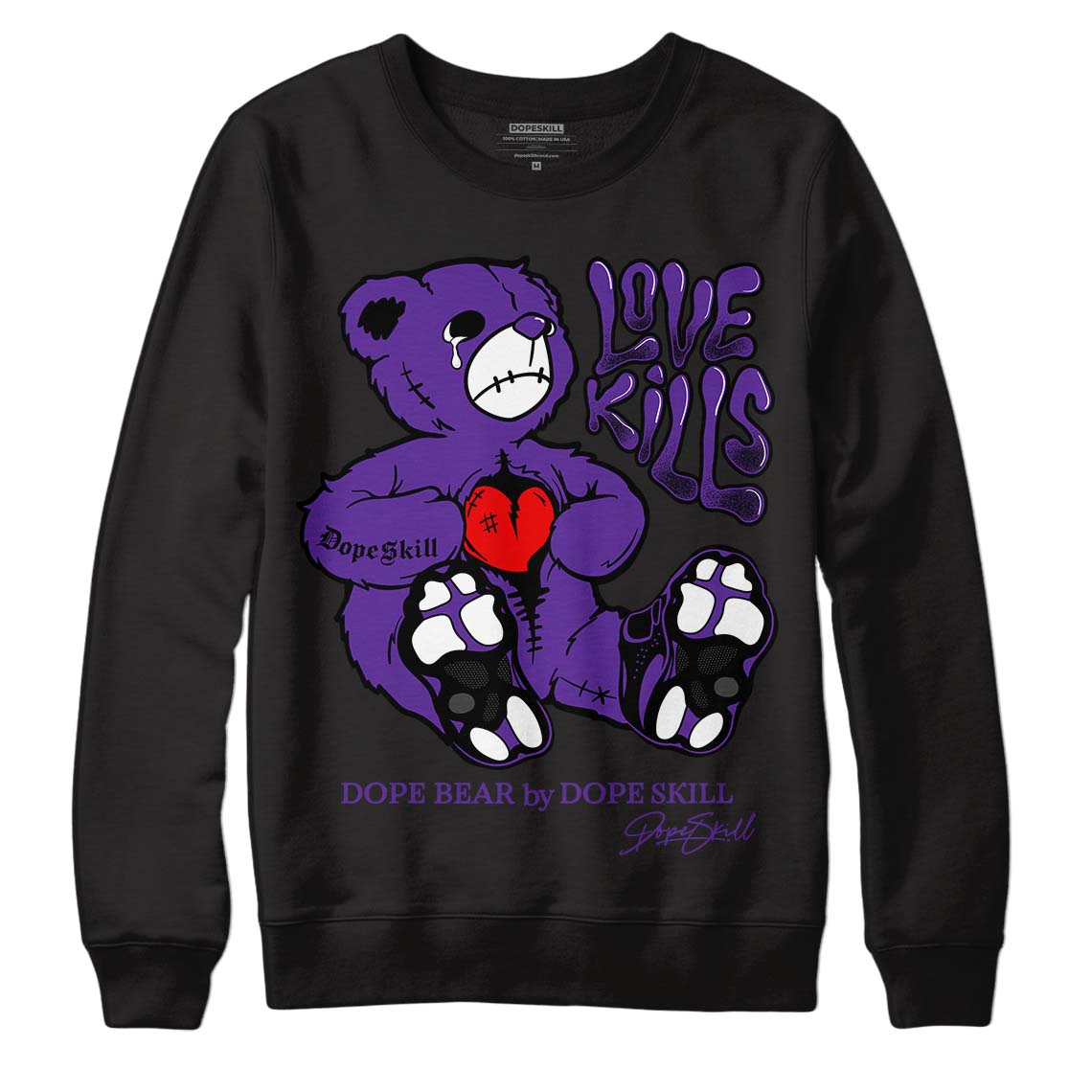 Court Purple 13s superstreetwear Sweatshirt Love Kills Graphic