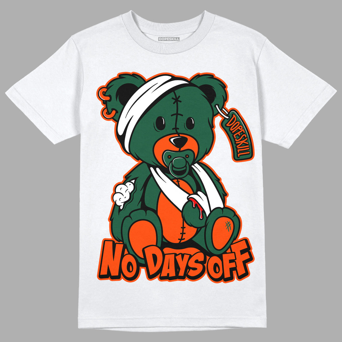 Dunk Low Team Dark Green Orange superstreetwear T-Shirt Hurt Bear Graphic