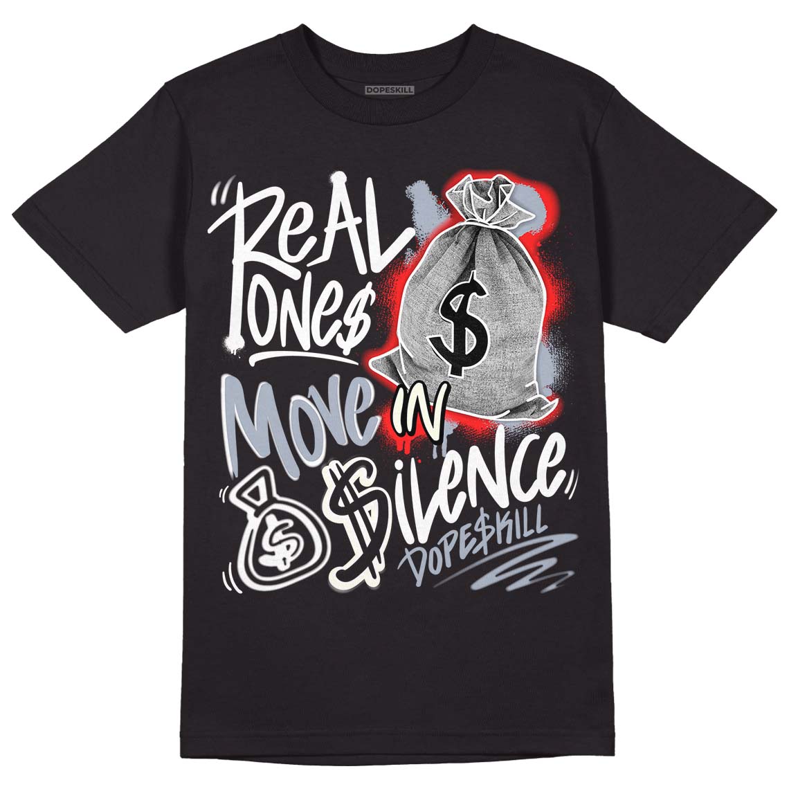 White Cement Reimagined 3s superstreetwear T-Shirt Real Ones Move In Silence Graphic