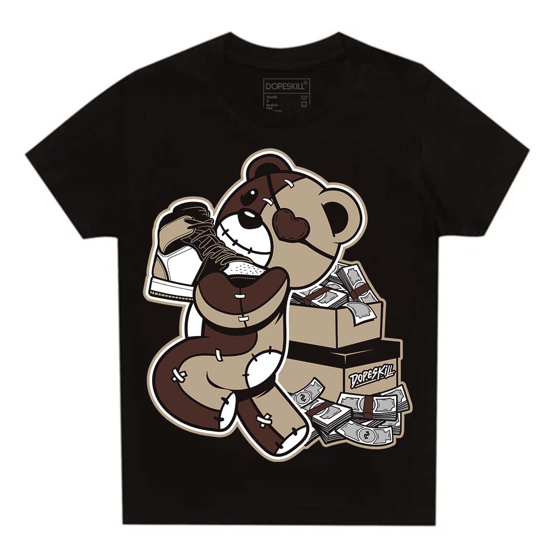 Latte 1s superstreetwear Toddler Kids T-shirt Bear Steals Sneaker Graphic