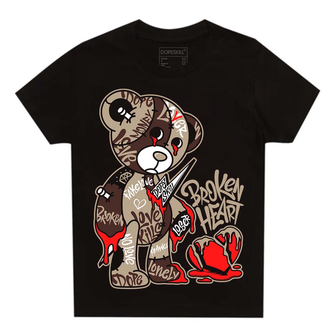 Latte 1s superstreetwear Toddler Kids T-shirt Broken Heart Graphic