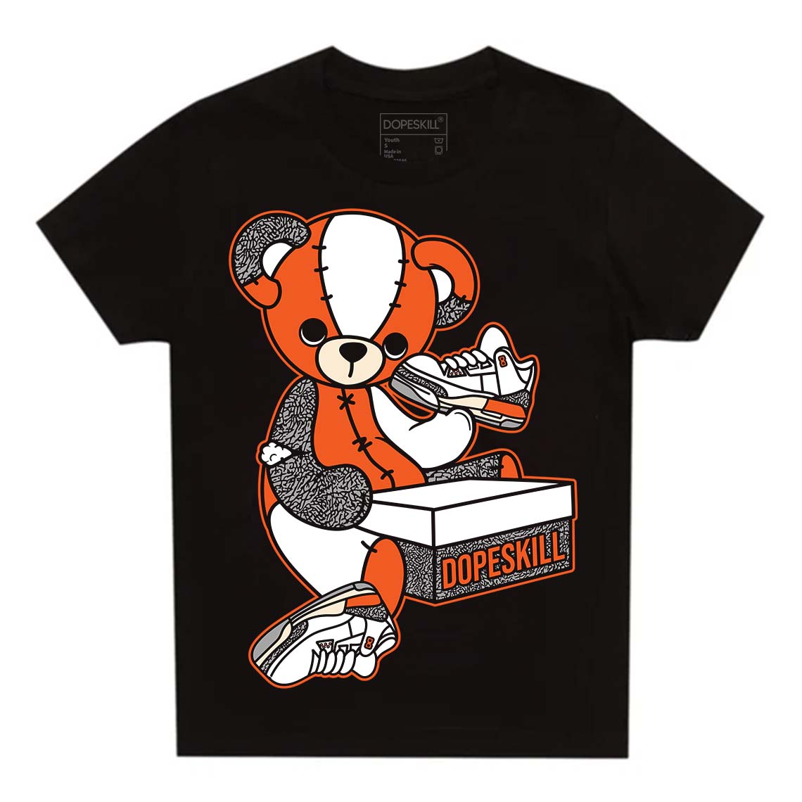 Georgia Peach 3s superstreetwear Toddler Kids T-shirt Sneakerhead BEAR Graphic