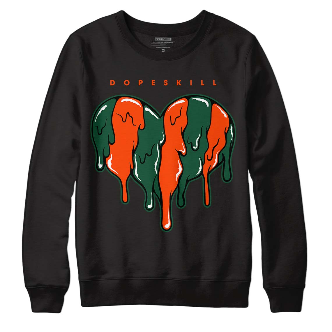 Dunk Low Team Dark Green Orange superstreetwear Sweatshirt Slime Drip Heart Graphic