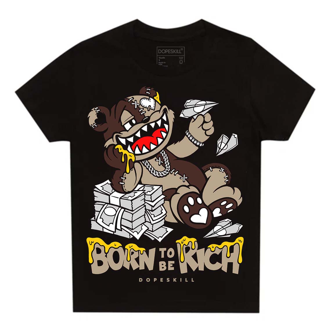 Latte 1s superstreetwear Toddler Kids T-shirt Born To Be Rich Graphic