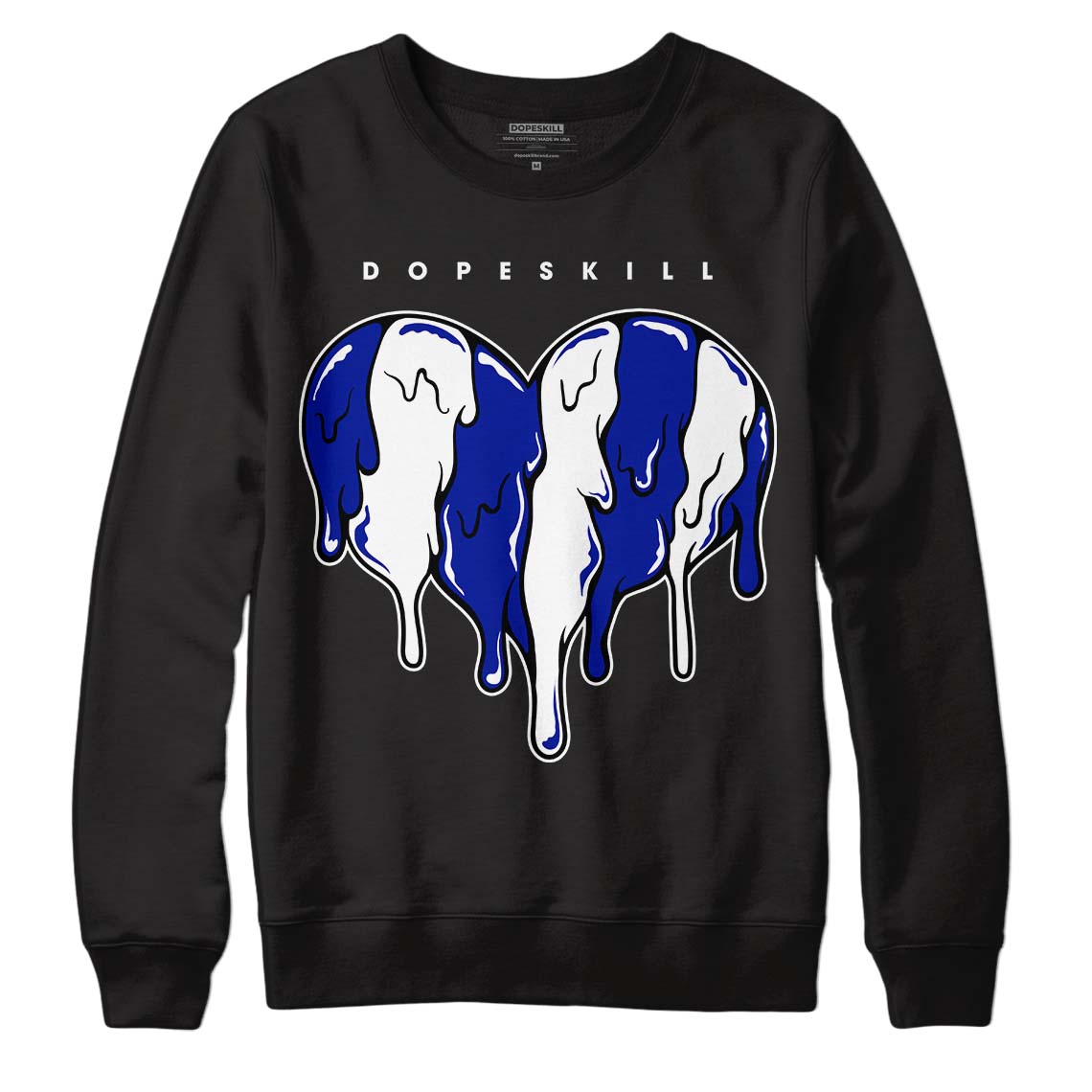 Racer Blue White Dunk Low superstreetwear Sweatshirt Slime Drip Heart Graphic
