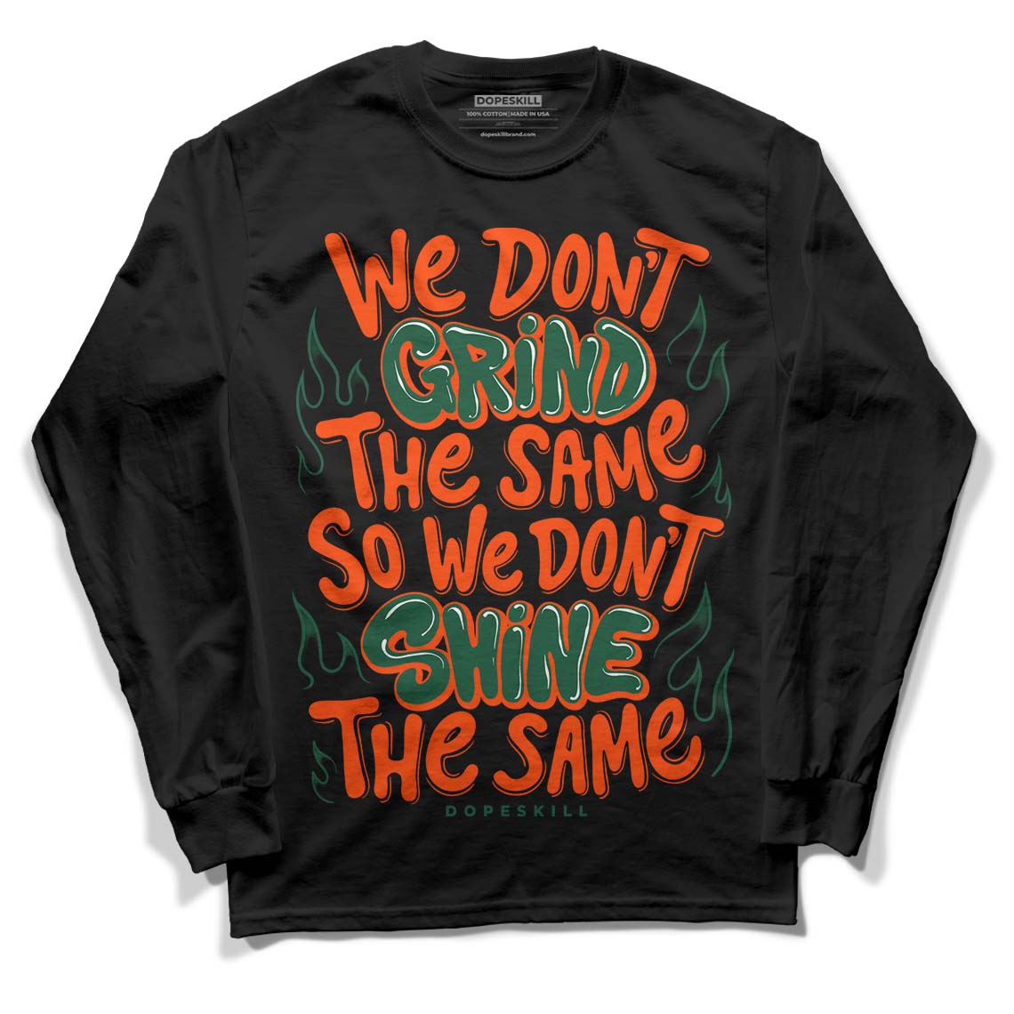 Dunk Low Team Dark Green Orange superstreetwear Long Sleeve T-Shirt Grind Shine Graphic