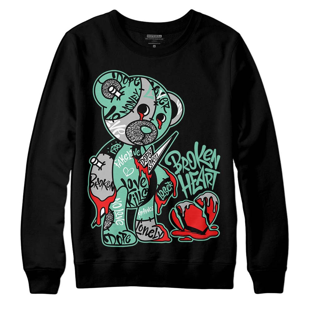Green Glow 3s superstreetwear Sweatshirt Broken Heart Graphic