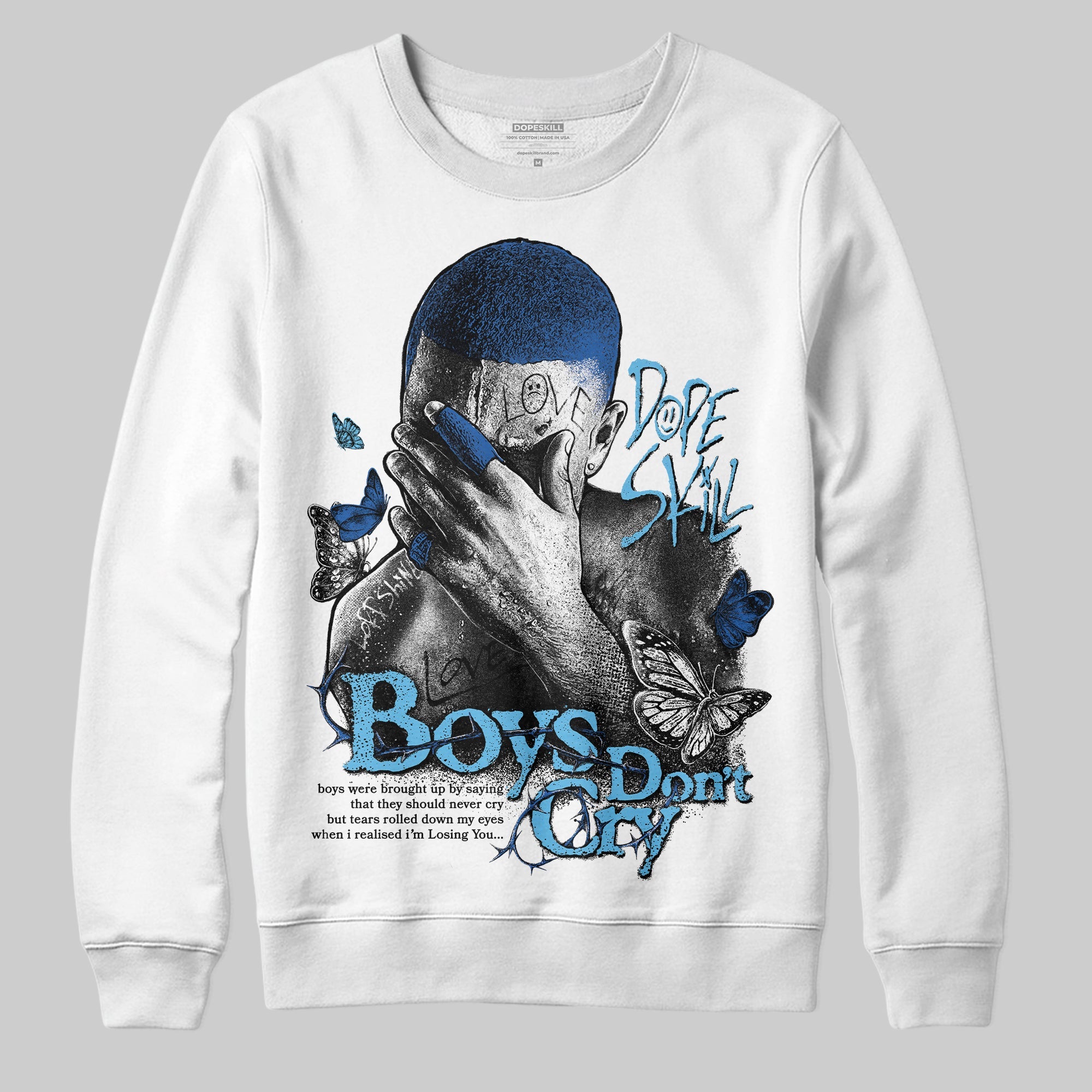Blueberry 12s superstreetwear Sweatshirt Boys Don't Cry Graphic