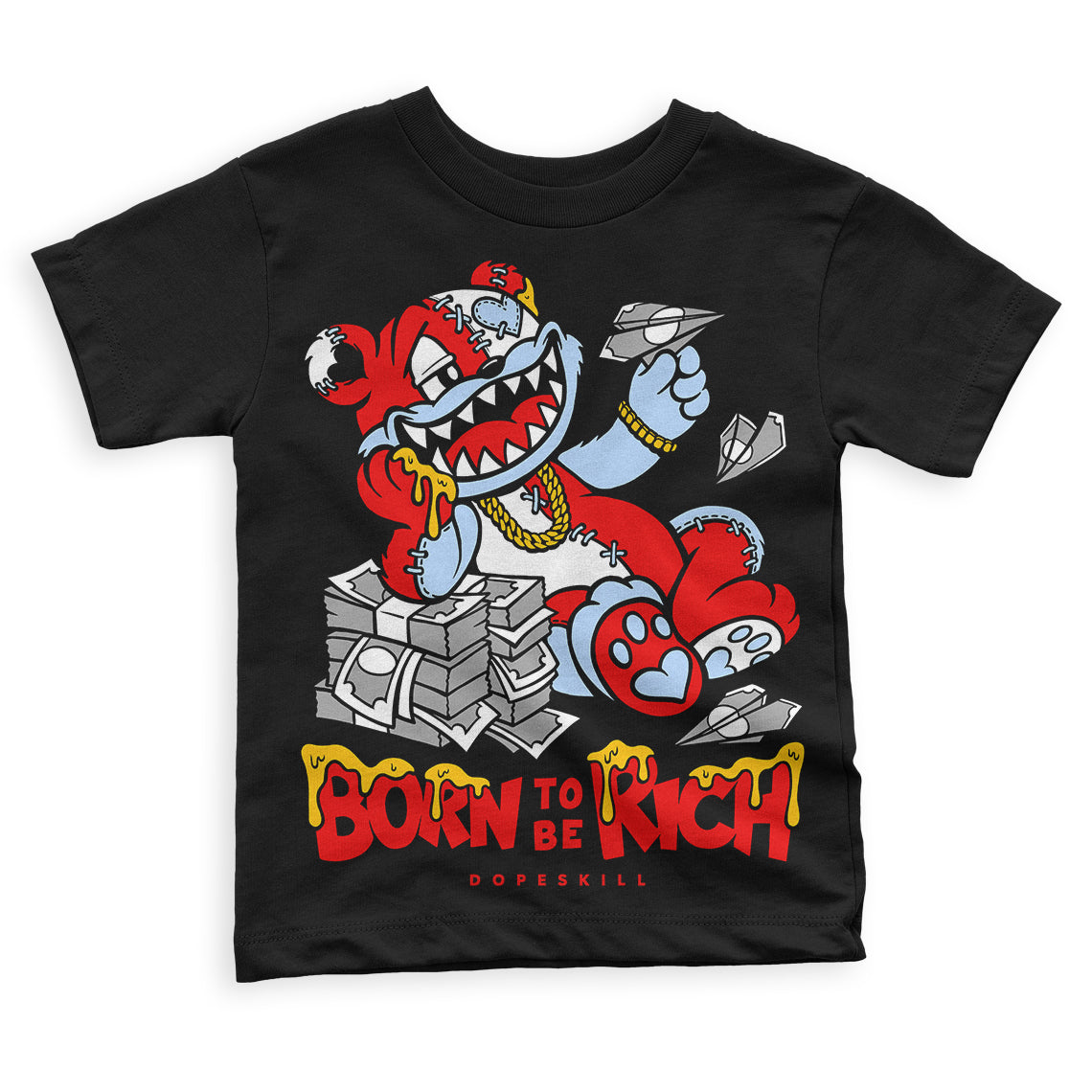 Cherry 11s  superstreetwear Toddler Kids T-shirt Born To Be Rich Graphic