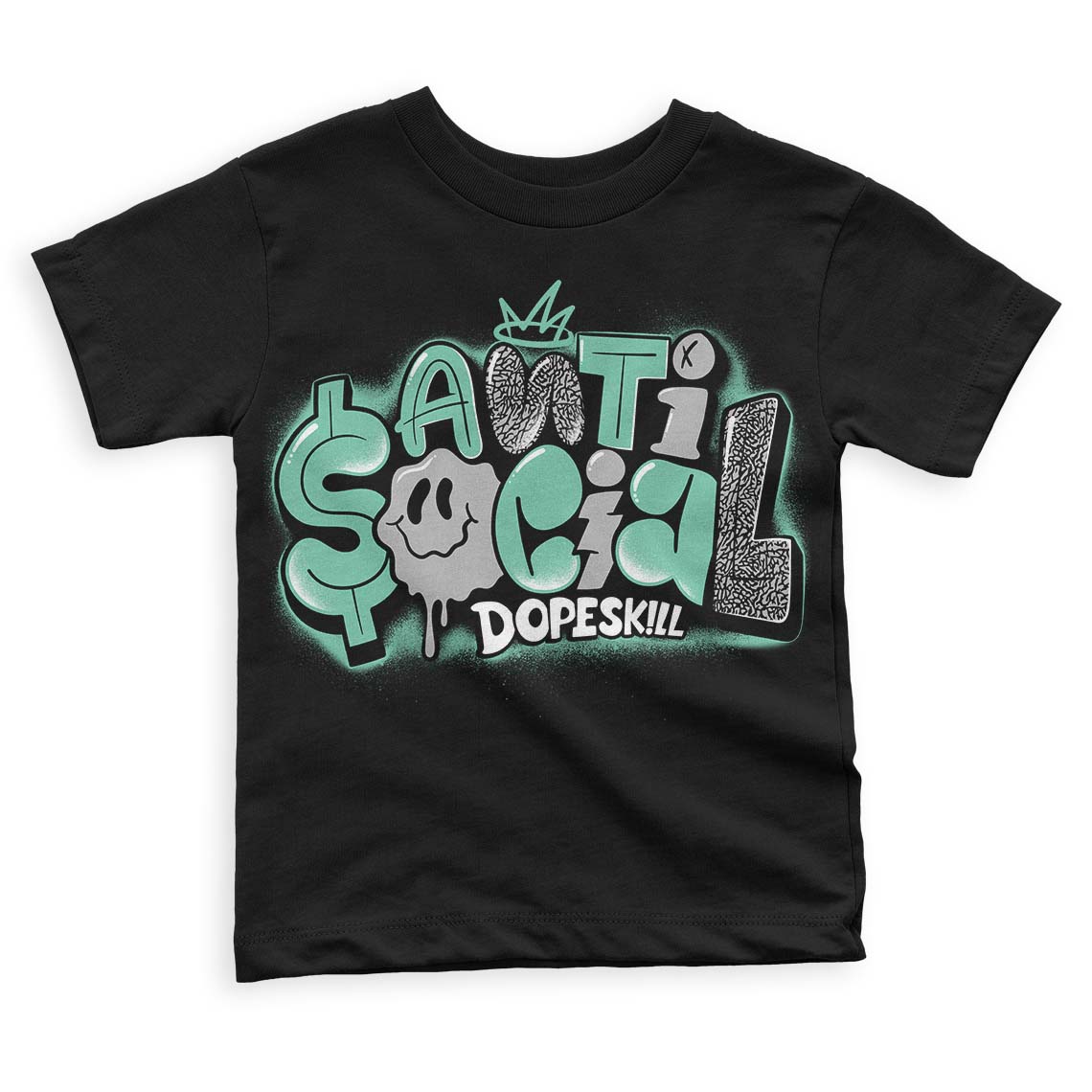 Green Glow 3s superstreetwear Toddler Kids T-shirt Anti Social Graphic