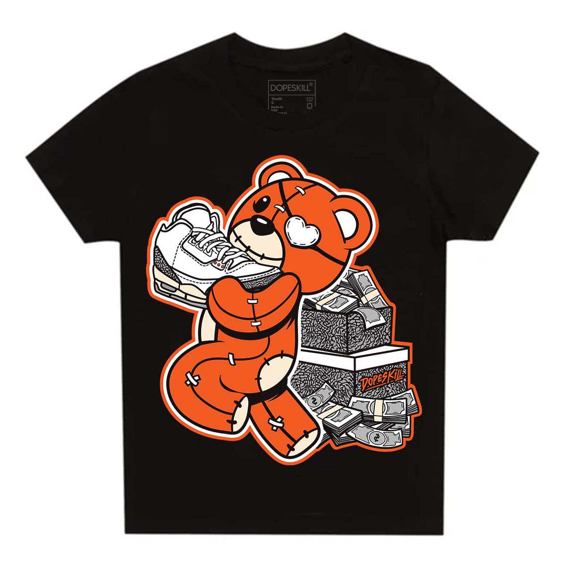 Georgia Peach 3s superstreetwear Toddler Kids T-shirt Bear Steals Sneaker Graphic