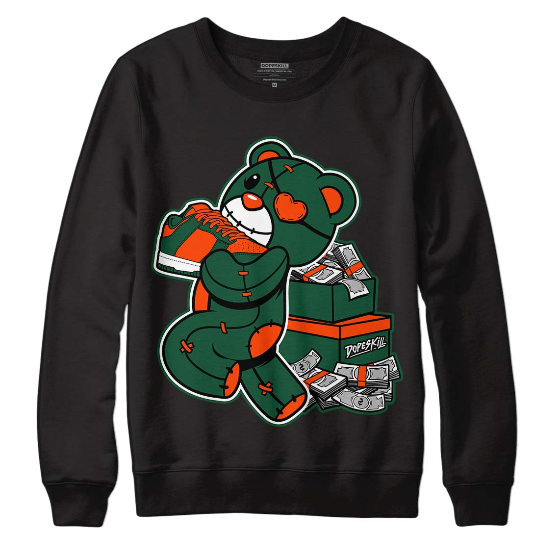 Dunk Low Team Dark Green Orange superstreetwear Sweatshirt Bear Steals Sneaker Graphic