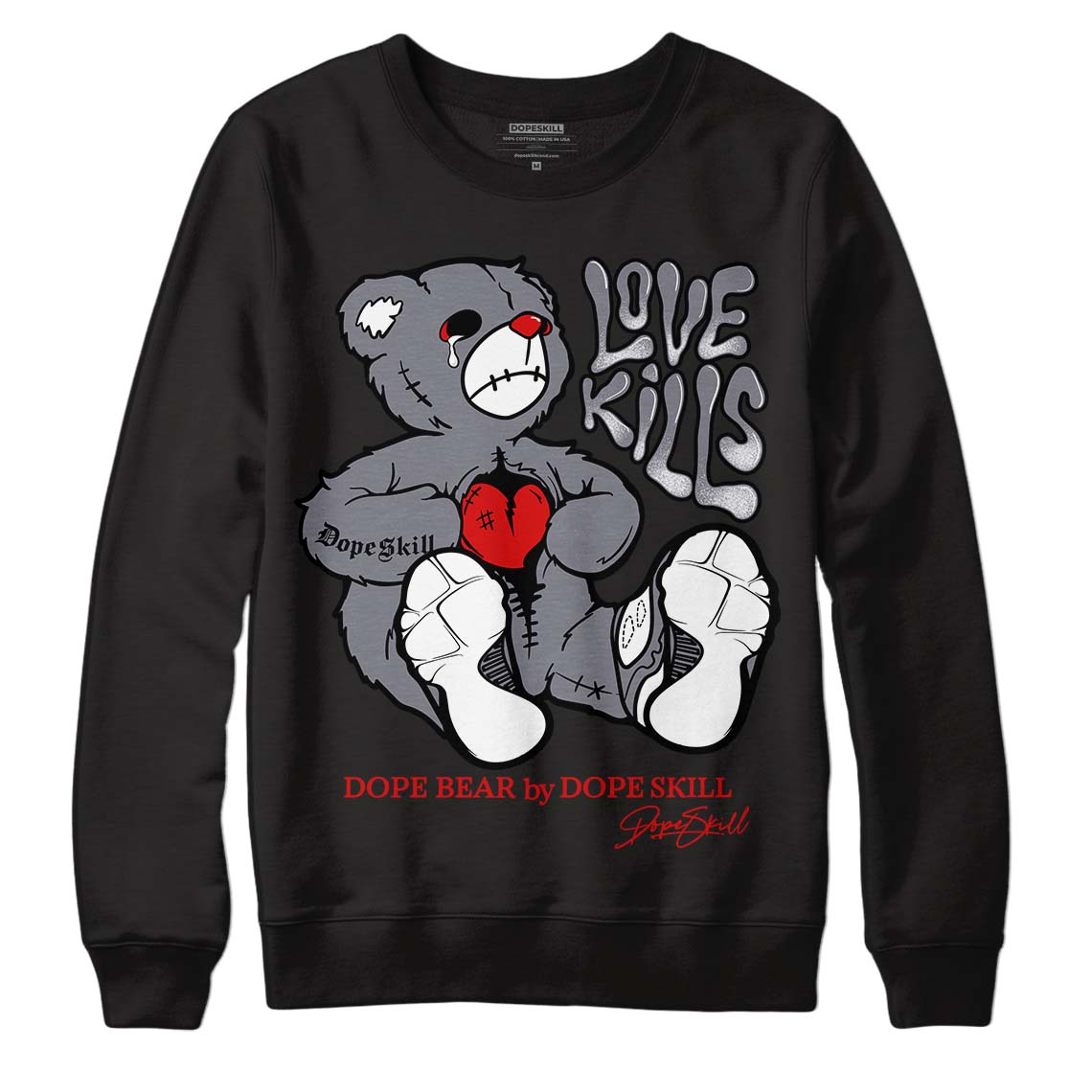 Fire Red 9s superstreetwear Sweatshirt Love Kills Graphic