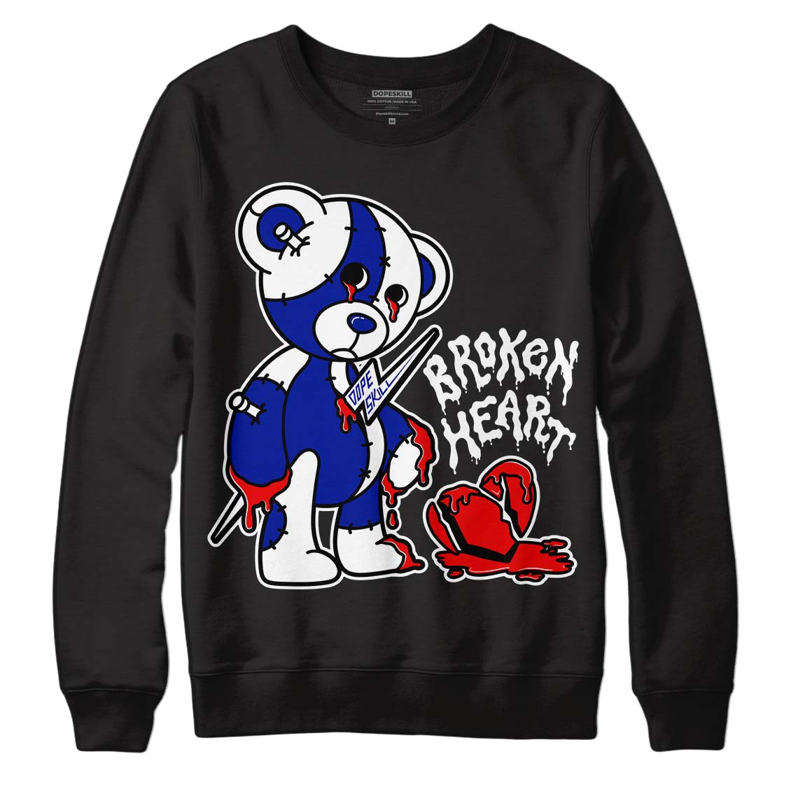 Racer Blue White Dunk Low superstreetwear Sweatshirt Broken Heart Graphic