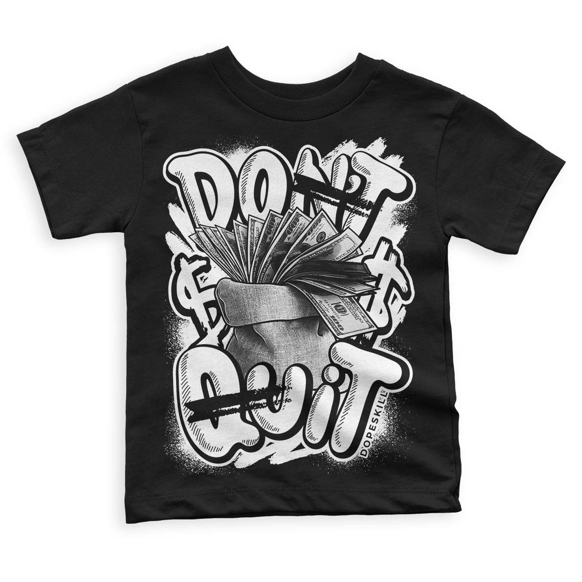 Panda White Black Dunk Low superstreetwear Toddler Kids T-shirt Don't Quit Graphic