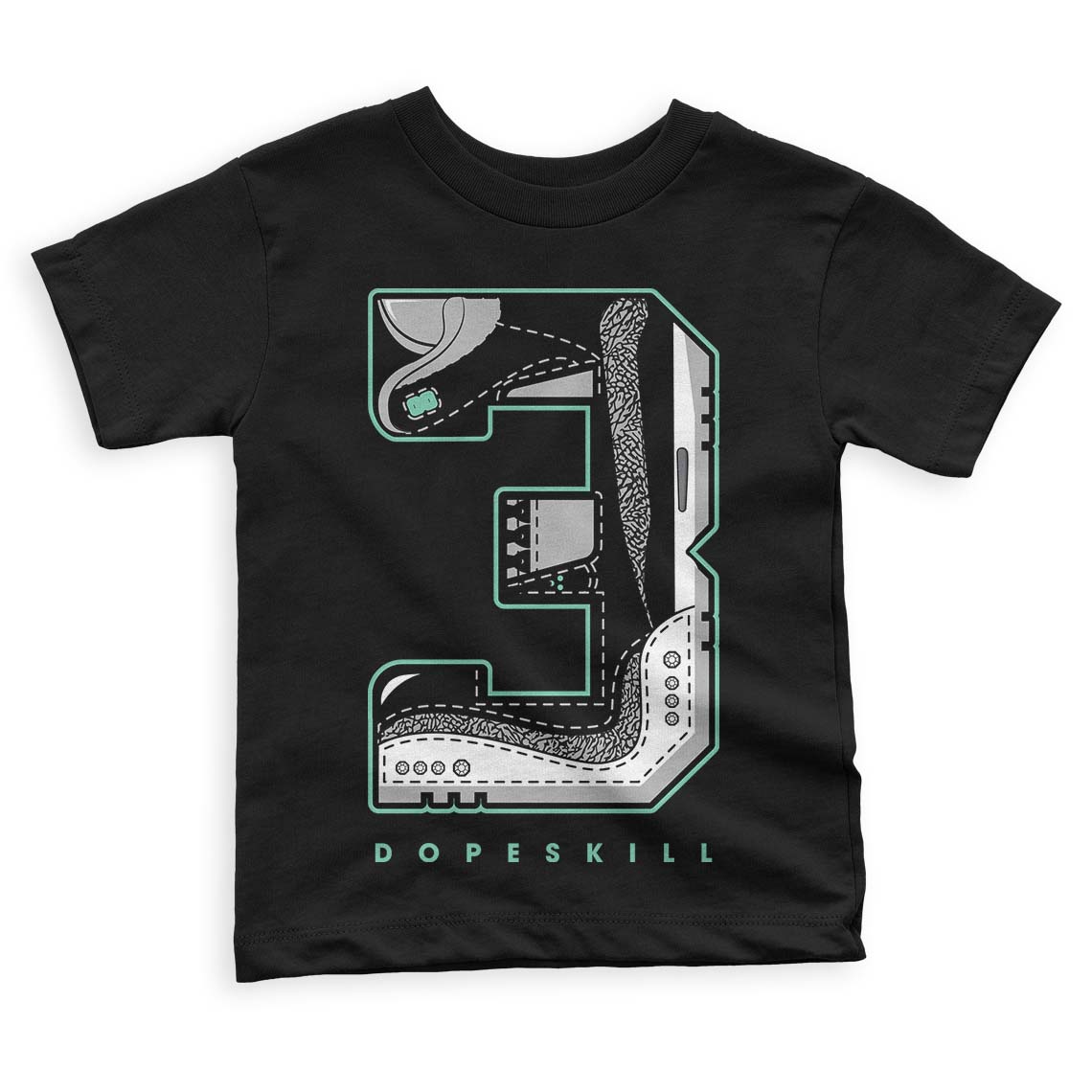Green Glow 3s superstreetwear Toddler Kids T-shirt No.3 Graphic