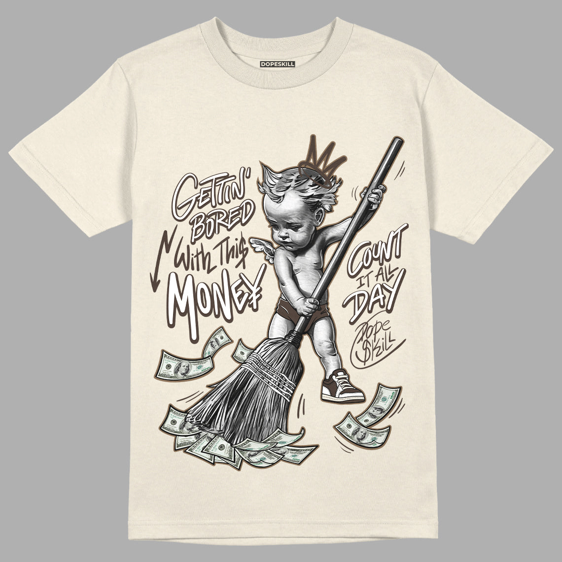 AJ 1 Low OG a??Reverse Mochaa?? superstreetwear Sail T-shirt Gettin Bored With This Money Graphic