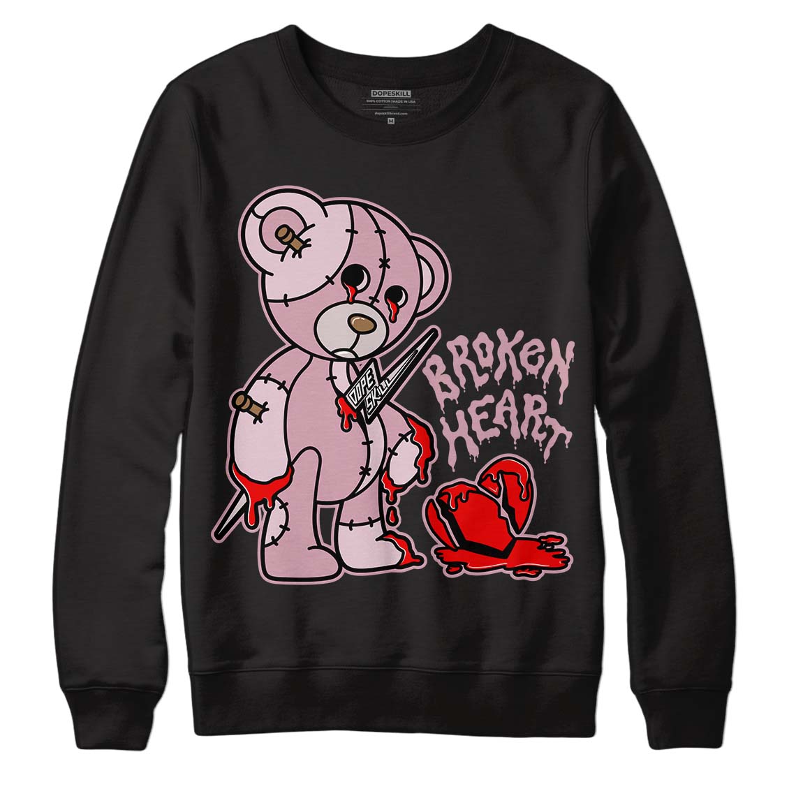 Dunk Low Teddy Bear Pink superstreetwear Sweatshirt Broken Heart Graphic