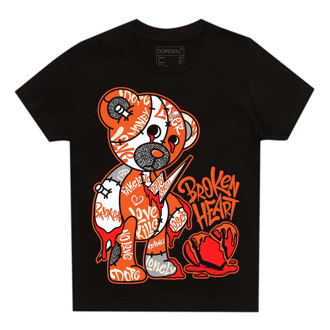 Georgia Peach 3s superstreetwear Toddler Kids T-shirt Broken Heart Graphic