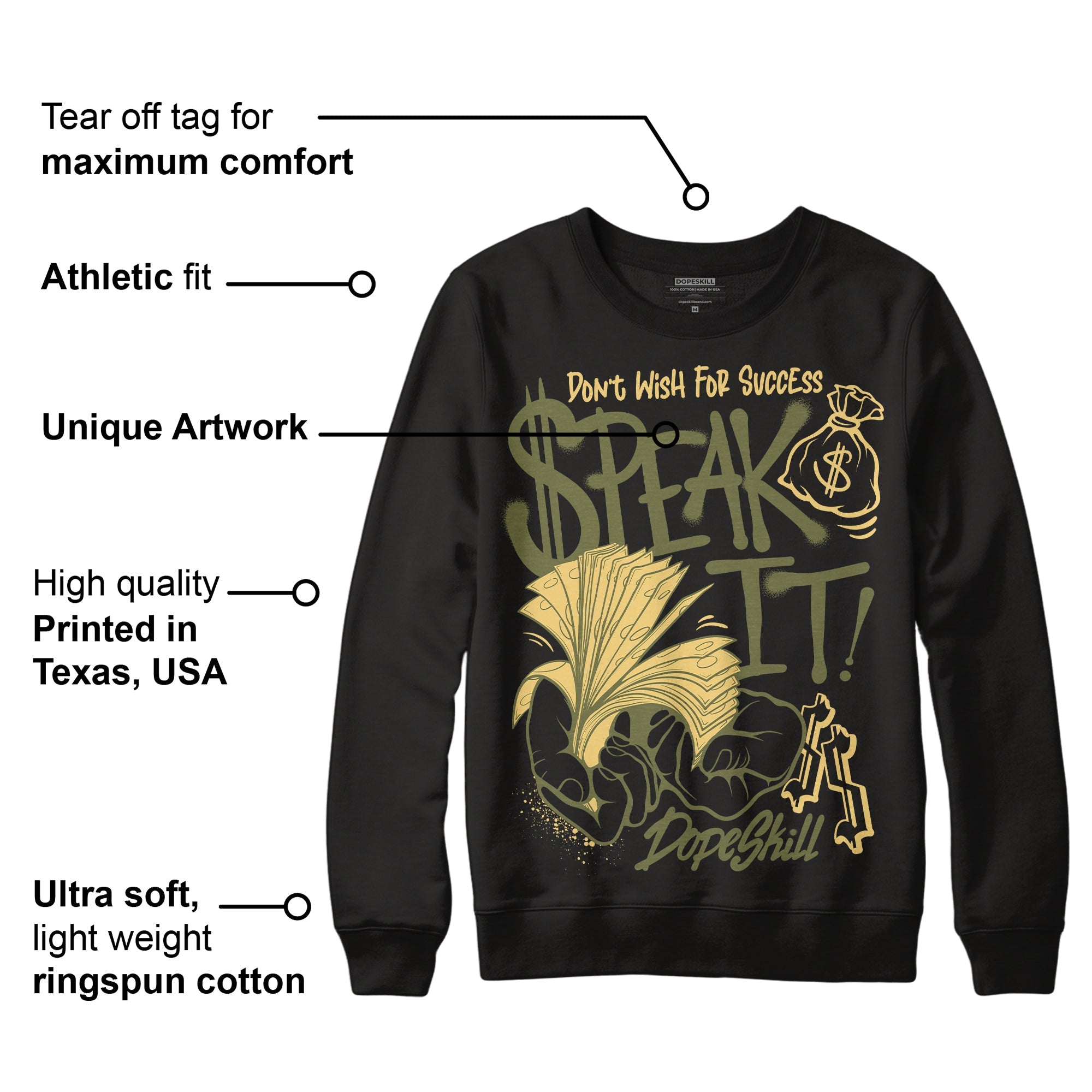 Craft Olive 4s superstreetwear Sweatshirt Speak It Graphic