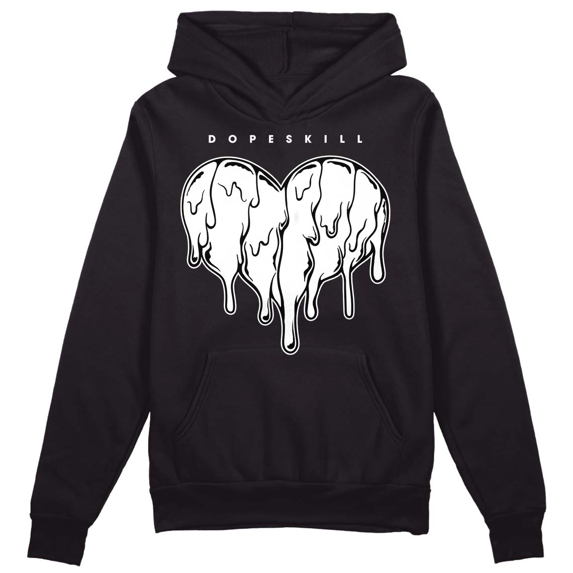 85 Black White 1s superstreetwear Hoodie Sweatshirt Slime Drip Heart Graphic