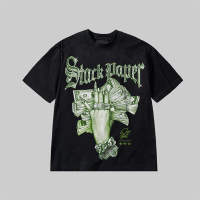 Stack Paper Neon Green Graphic DopeSkill Premium T-Shirt