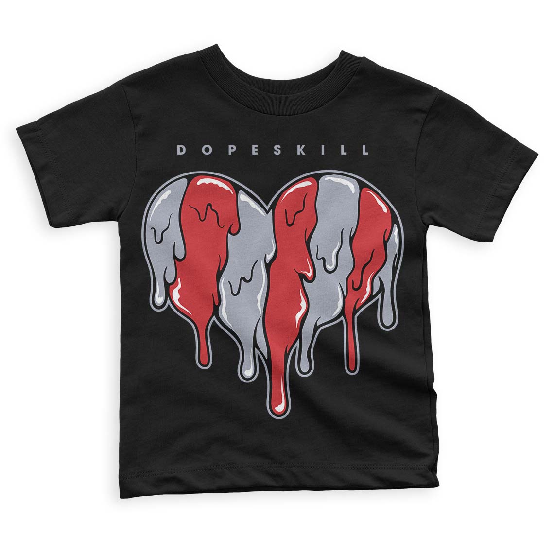 Bred Reimagined 4s superstreetwear Toddler Kids T-shirt Slime Drip Heart Graphic