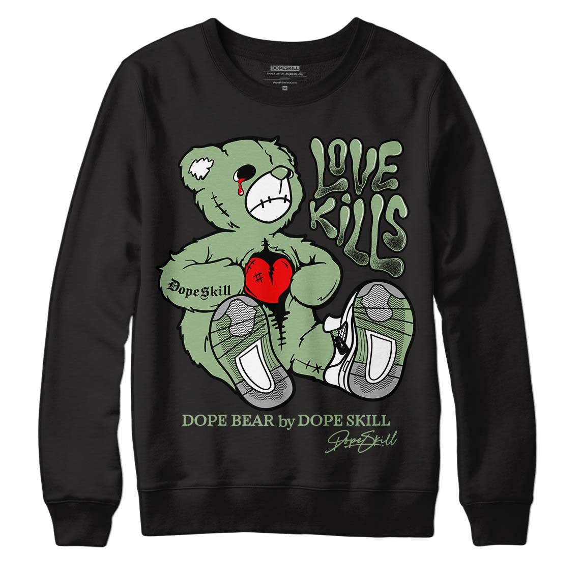 Seafoam 4s superstreetwear Sweatshirt Love Kills Graphic