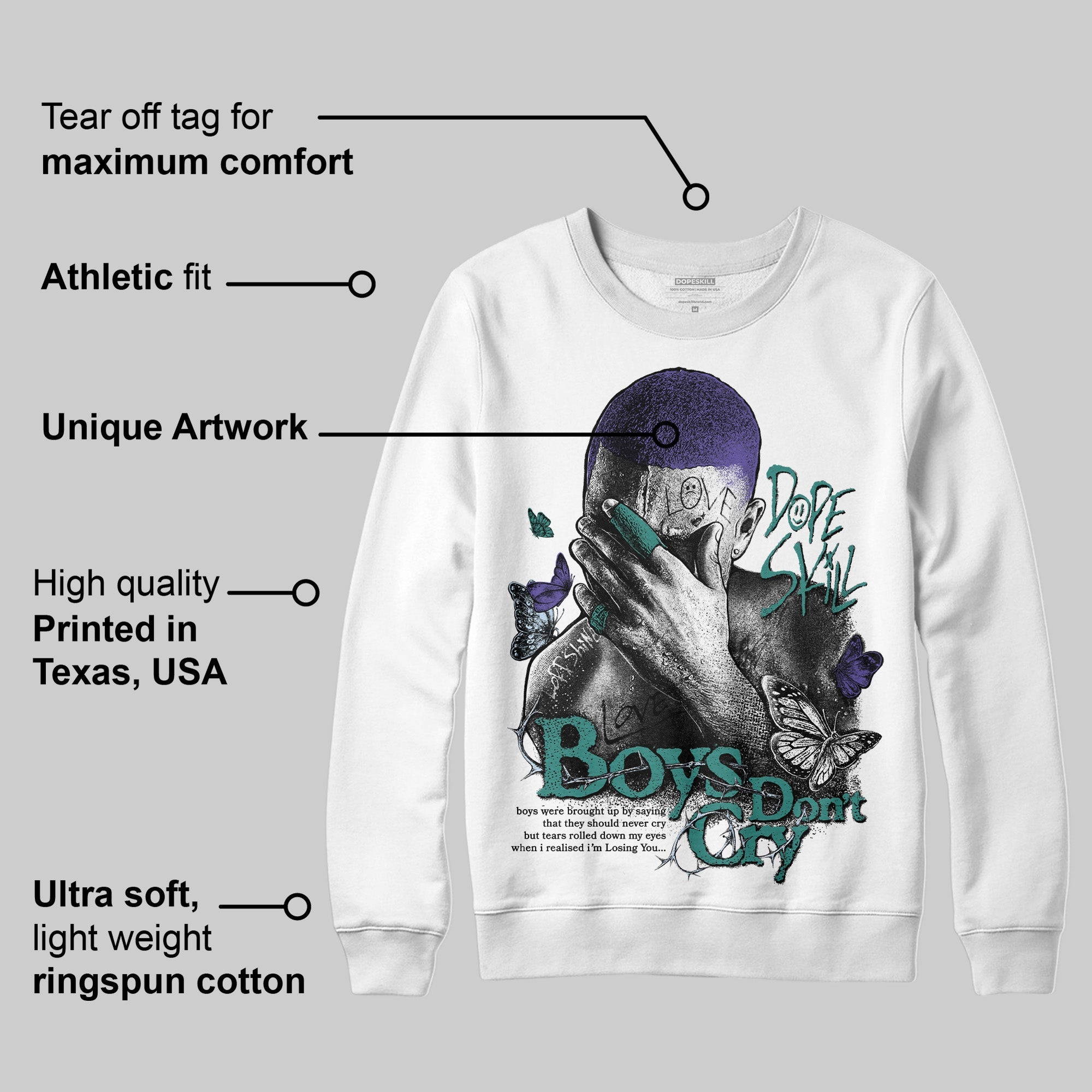 Grape 5s superstreetwear Sweatshirt Boys Don't Cry Graphic