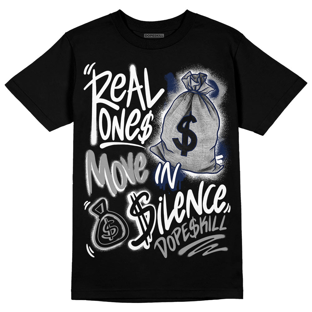 AJ Spizike White Obsidian superstreetwear T-Shirt Real Ones Move In Silence Graphic