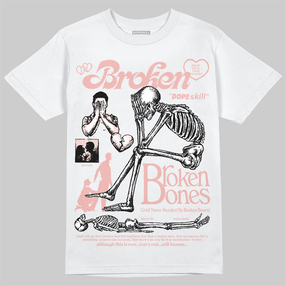Leather Curb Glitter Pale Pink superstreetwear T-Shirt Broken Bones Graphic