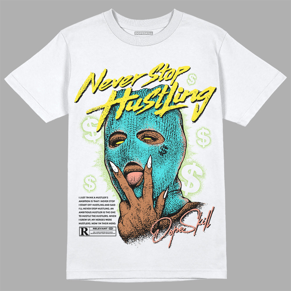 Cyan Burst 9060 superstreetwear T-Shirt Never Stop Hustling Graphic
